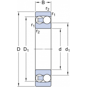 Самоустанавливающиеся шариковые подшипники - 2202 E-2RS1TN9/W64F SKF